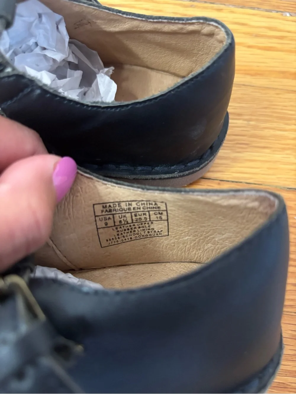 Ralph Lauren school t-strap leather shoes navy New girls size 9
